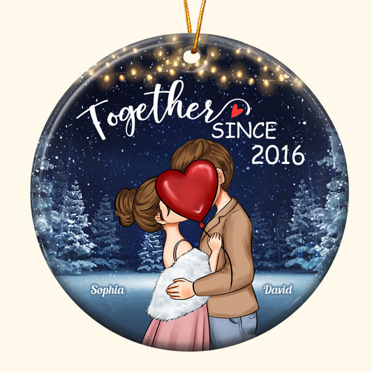 We Are Together - Personalized Ceramic Ornament - Christmas Gift For Couple, Spouse, Lover, Husband, Wife, Boyfriend, Girlfriend