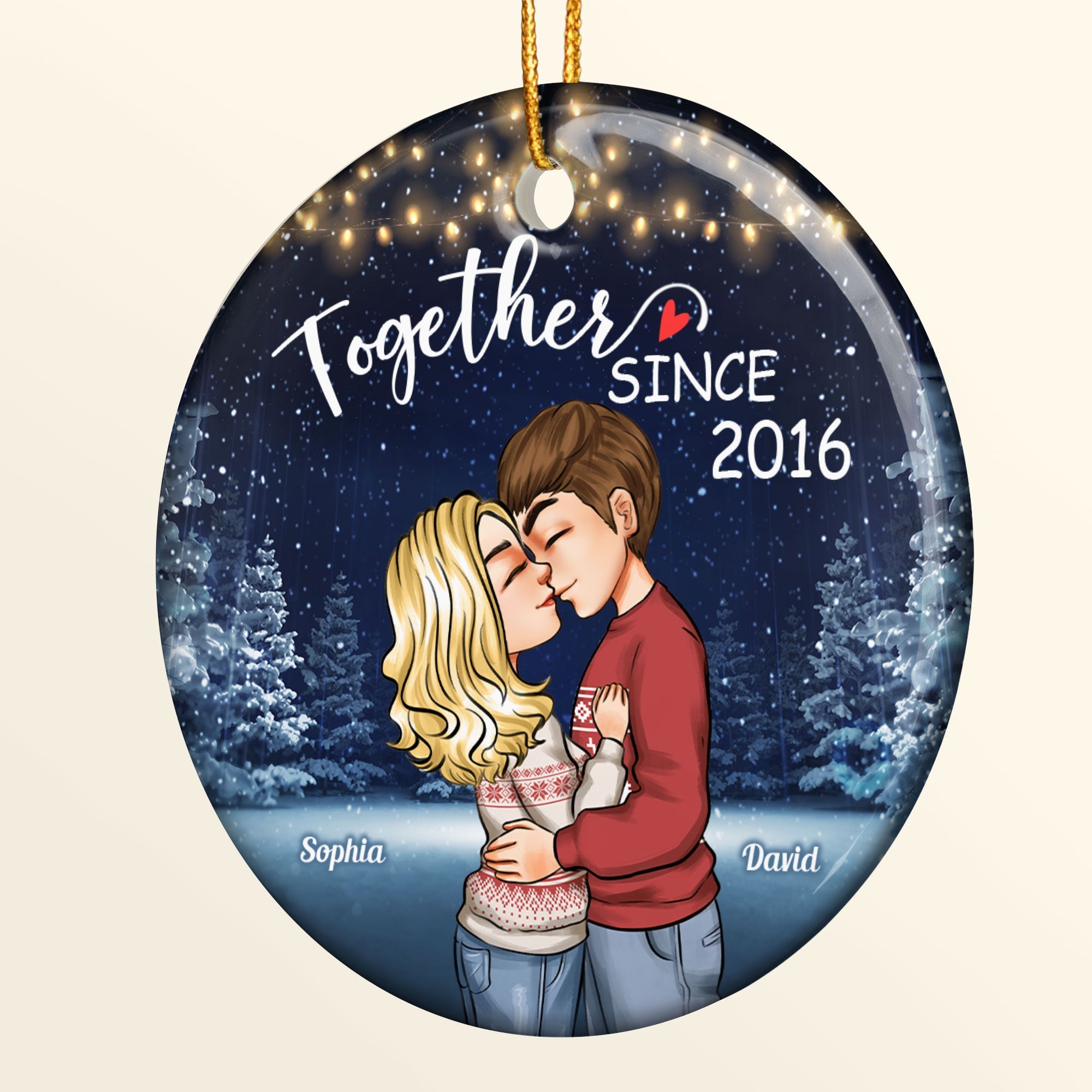 We Are Together - Personalized Ceramic Ornament - Christmas Gift For Couple, Spouse, Lover, Husband, Wife, Boyfriend, Girlfriend