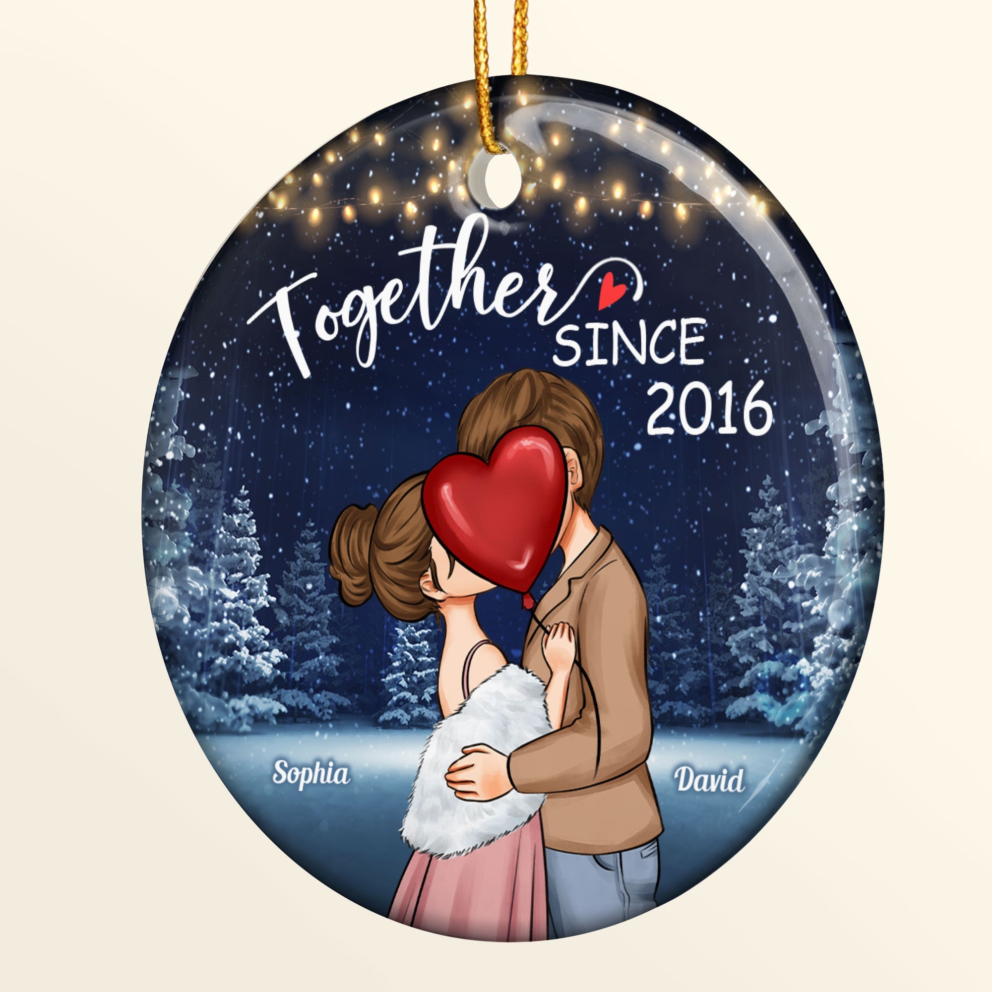 We Are Together - Personalized Ceramic Ornament - Christmas Gift For Couple, Spouse, Lover, Husband, Wife, Boyfriend, Girlfriend