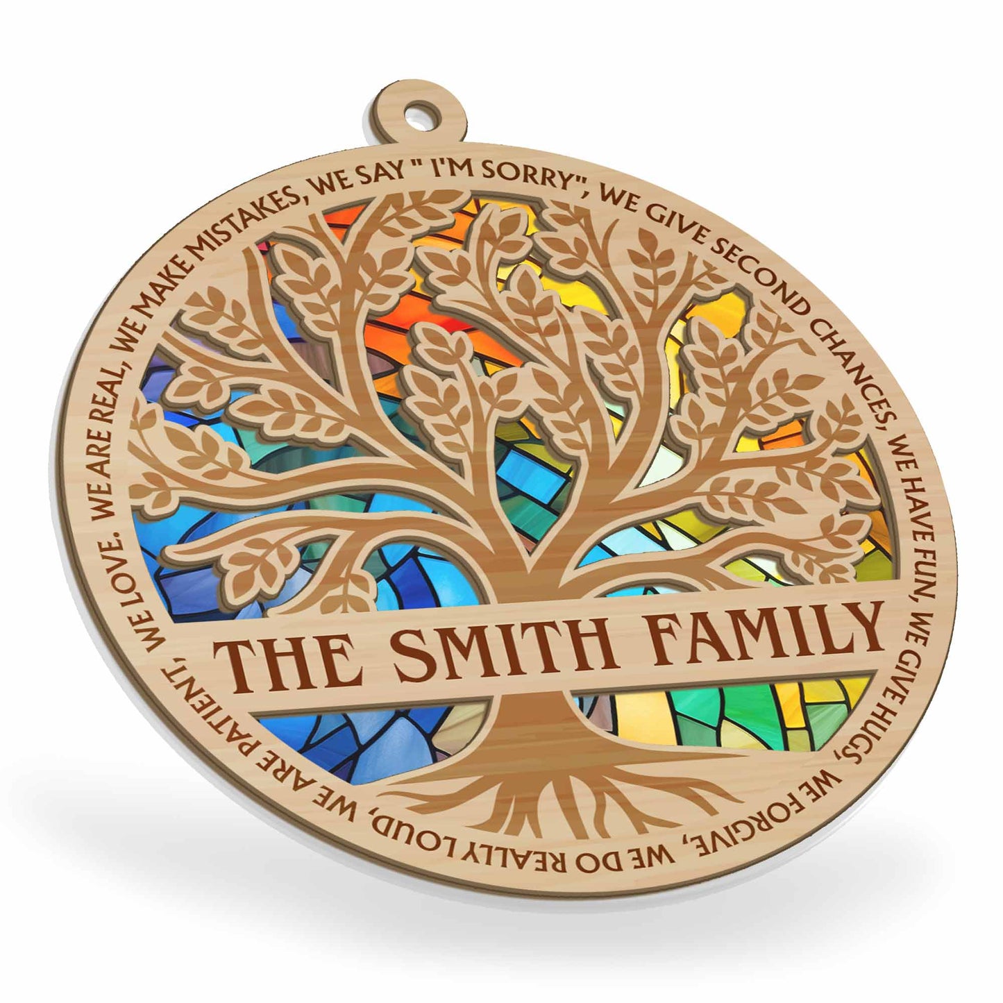 We Do Family - Personalized Suncatcher Ornament