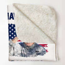 We Have A Hero We Call Him Dad Veterans Day - Personalized Photo Blanket