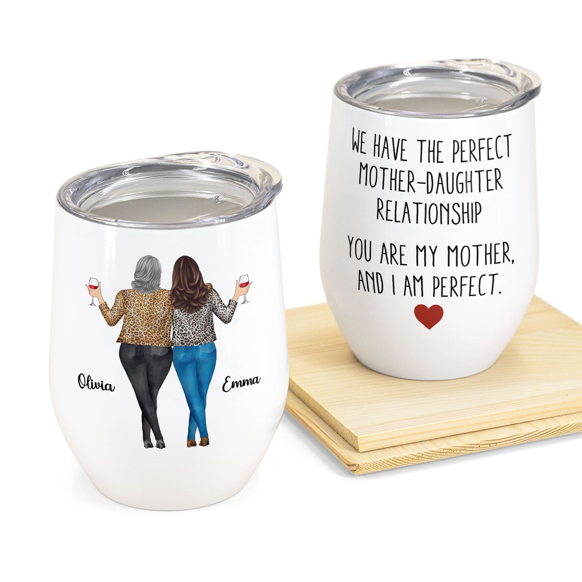 Behind Every Crazy Daughter Cool Mom Personalized Wine Tumbler