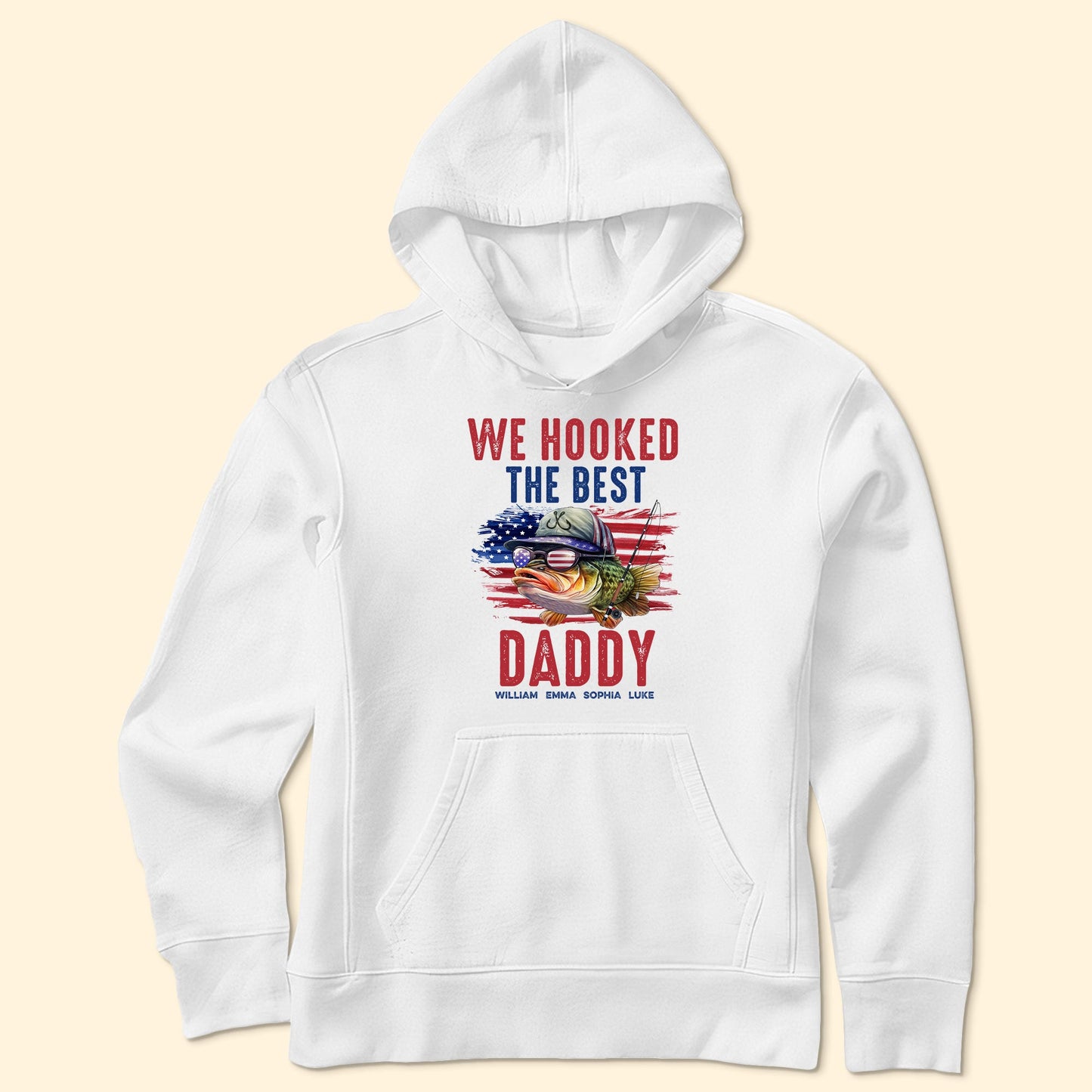 We Hooked The Best Dad, Grandpa, Papa America Patrotic - Personalized Shirt