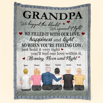 We Hugged This Blanket - Personalized Blanket - Father's Day , Birthday Gift For Dad, Father, Grandpa