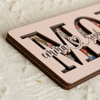 We Love You Mom Mother's Day Gift - Personalized Wooden Plaque