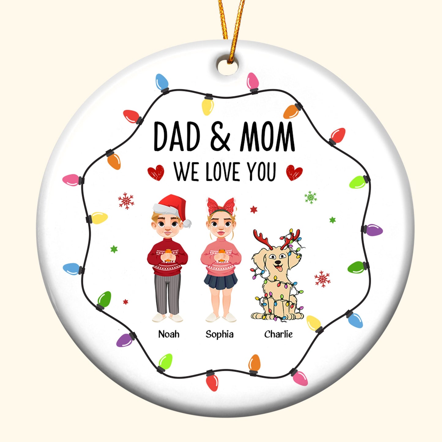 We Love You - Personalized Ceramic Ornament