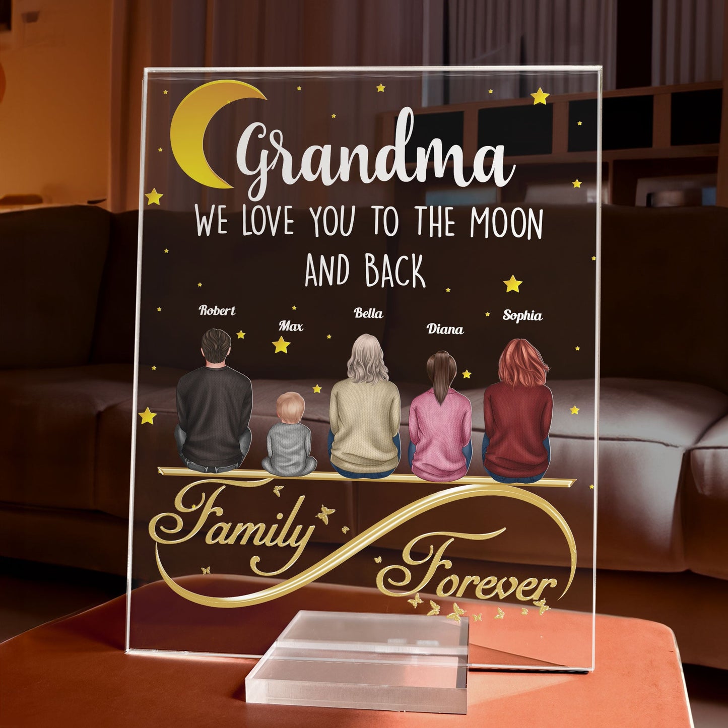 We Love You To The Moon And Back - Personalized Acrylic Plaque