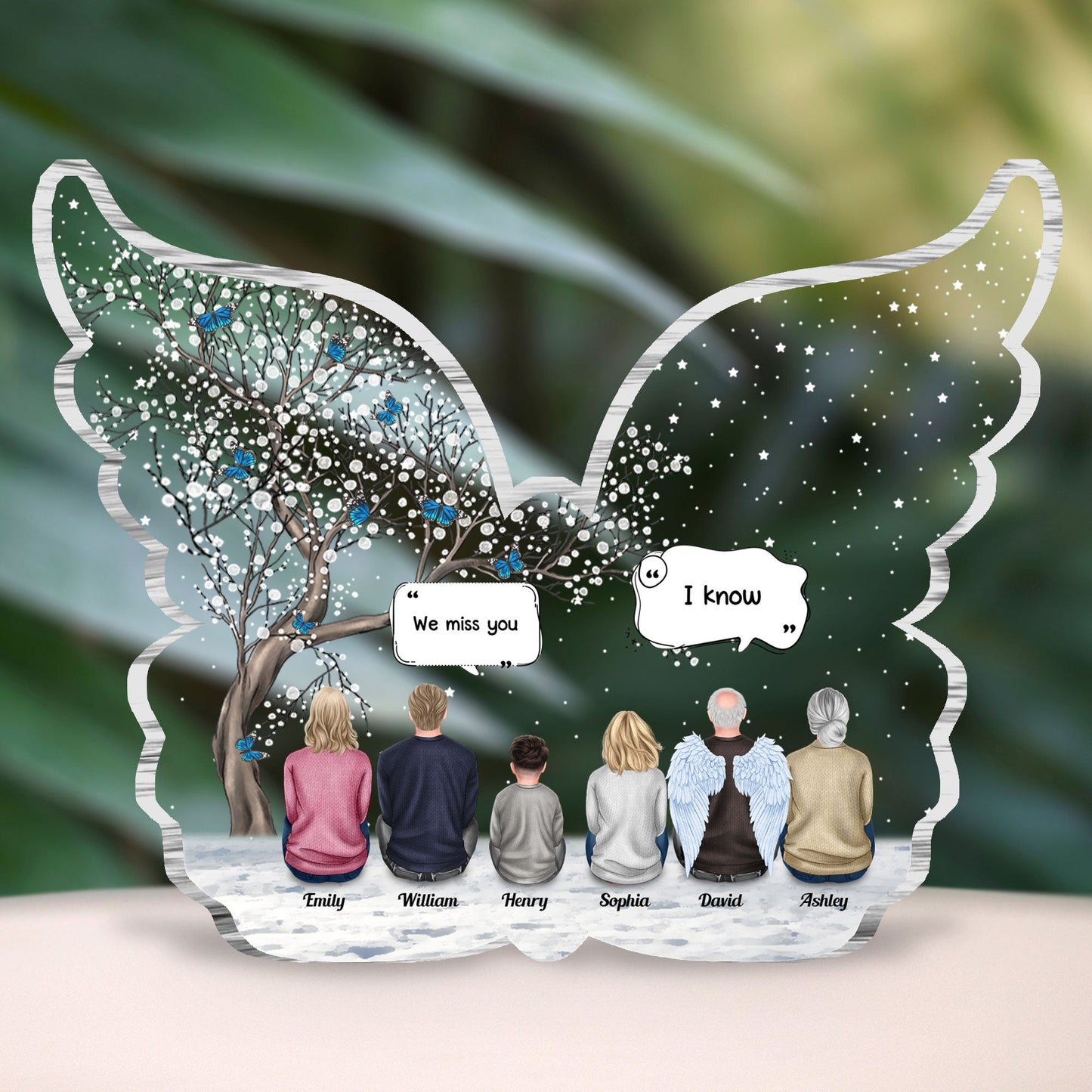 We Miss You 2 - Personalized Custom Shaped Acrylic Plaque - Memorial Gift For Family, Remembrance, Grief Gift, Sympathy Gift