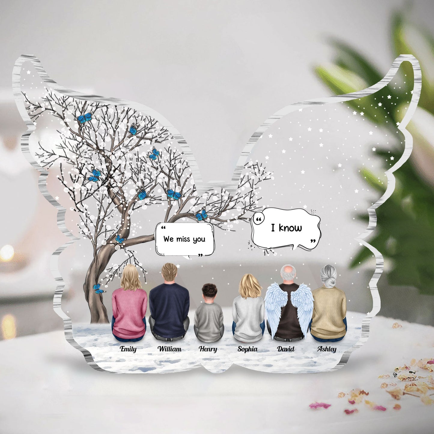 We Miss You 2 - Personalized Custom Shaped Acrylic Plaque - Memorial Gift For Family, Remembrance, Grief Gift, Sympathy Gift