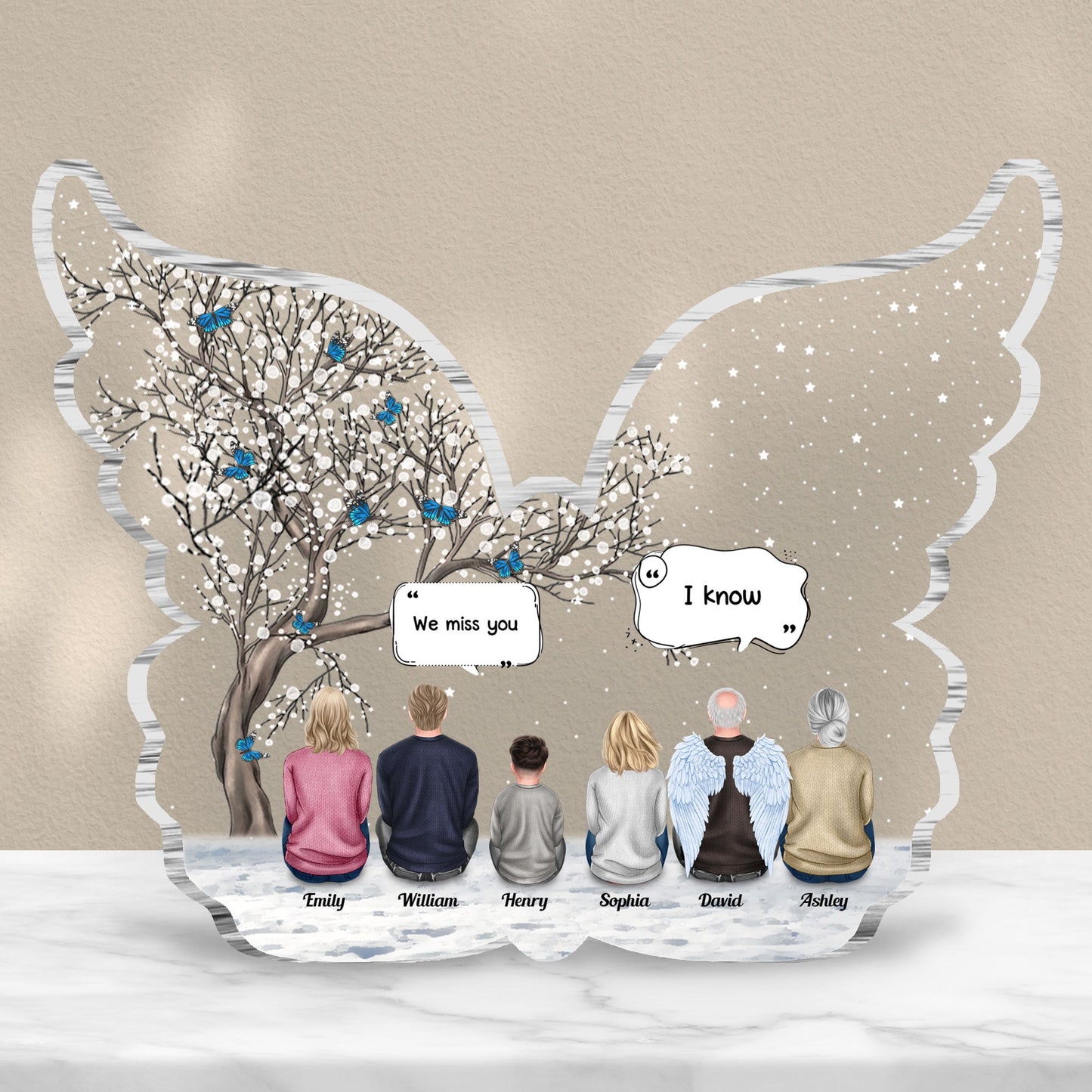 We Miss You 2 - Personalized Custom Shaped Acrylic Plaque - Memorial Gift For Family, Remembrance, Grief Gift, Sympathy Gift