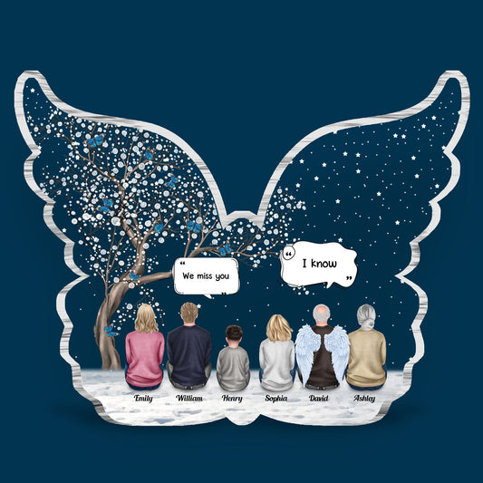 We Miss You 2 - Personalized Custom Shaped Acrylic Plaque - Memorial Gift For Family, Remembrance, Grief Gift, Sympathy Gift