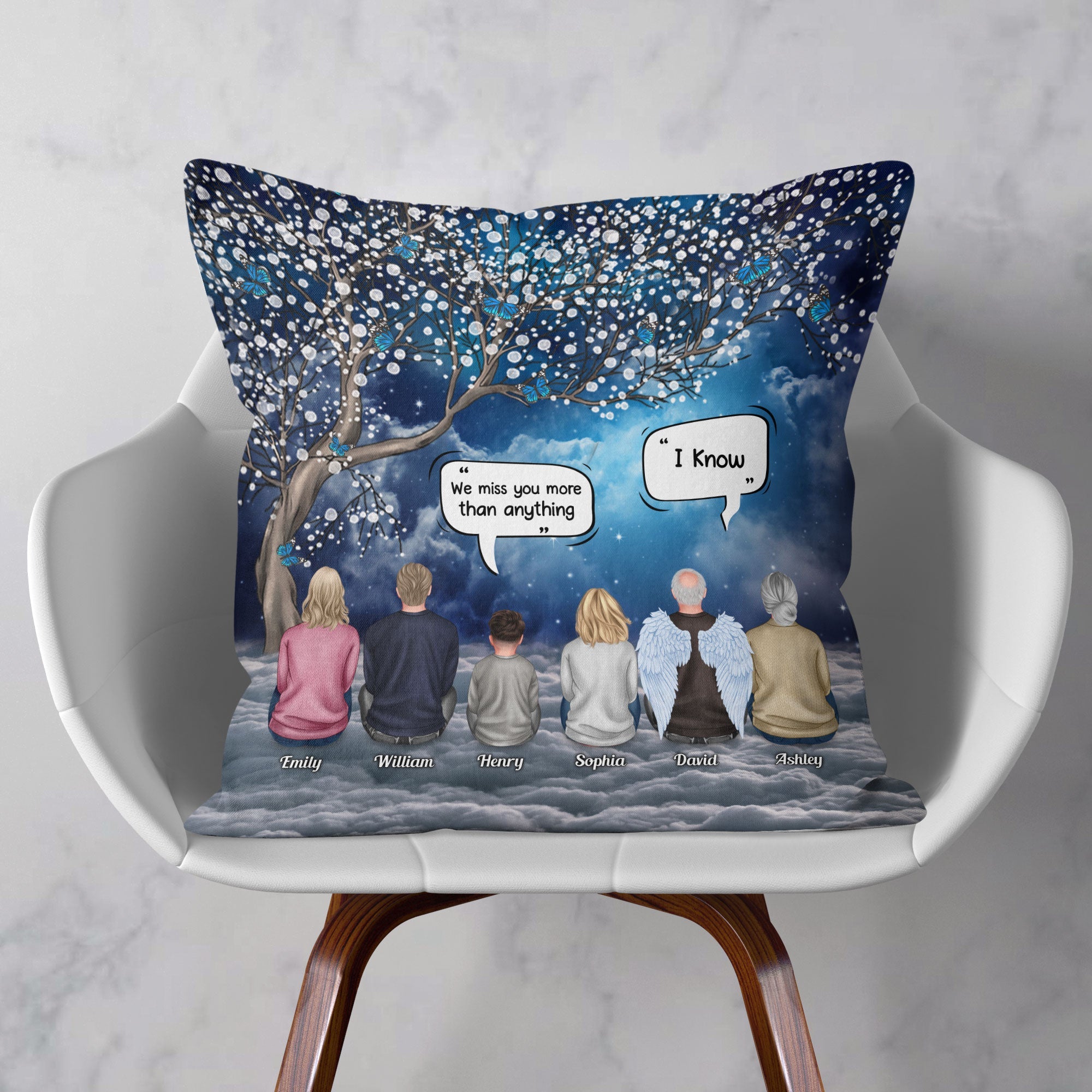 We Miss You More Than Anything - Personalized Memory Pillow (Insert Included) - Memorial Gift For Family, Remembrance, Grief Gift, Sympathy Gift