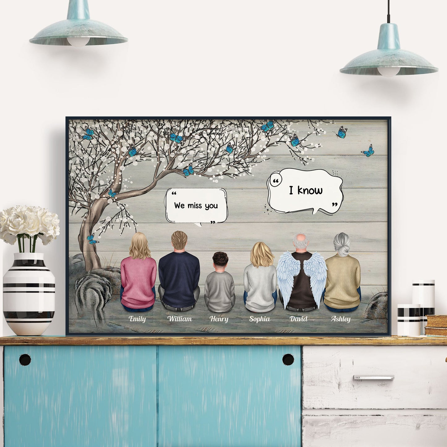 We Miss You - Personalized Poster/Wrapped Canvas - Memorial Gift For Family, Remembrance, Grief Gift, Sympathy Gift