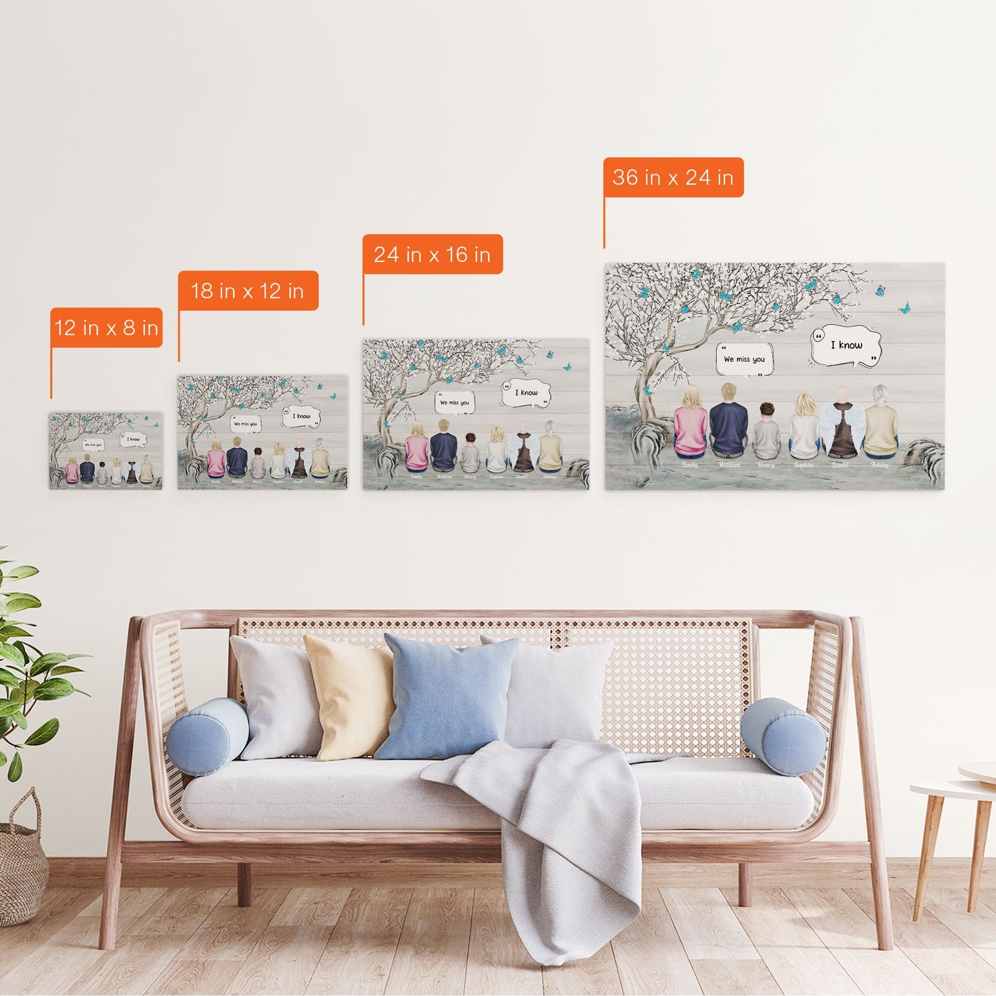 We Miss You - Personalized Poster/Wrapped Canvas - Memorial Gift For Family, Remembrance, Grief Gift, Sympathy Gift