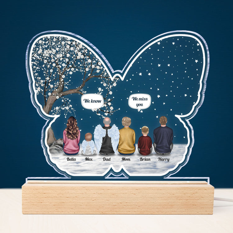 We Miss You - Personalized Printed Night Light - Memorial Gift For Family Members, Mom, Dad, Siblings