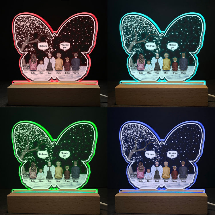 We Miss You - Personalized Printed Night Light - Memorial Gift For Family Members, Mom, Dad, Siblings