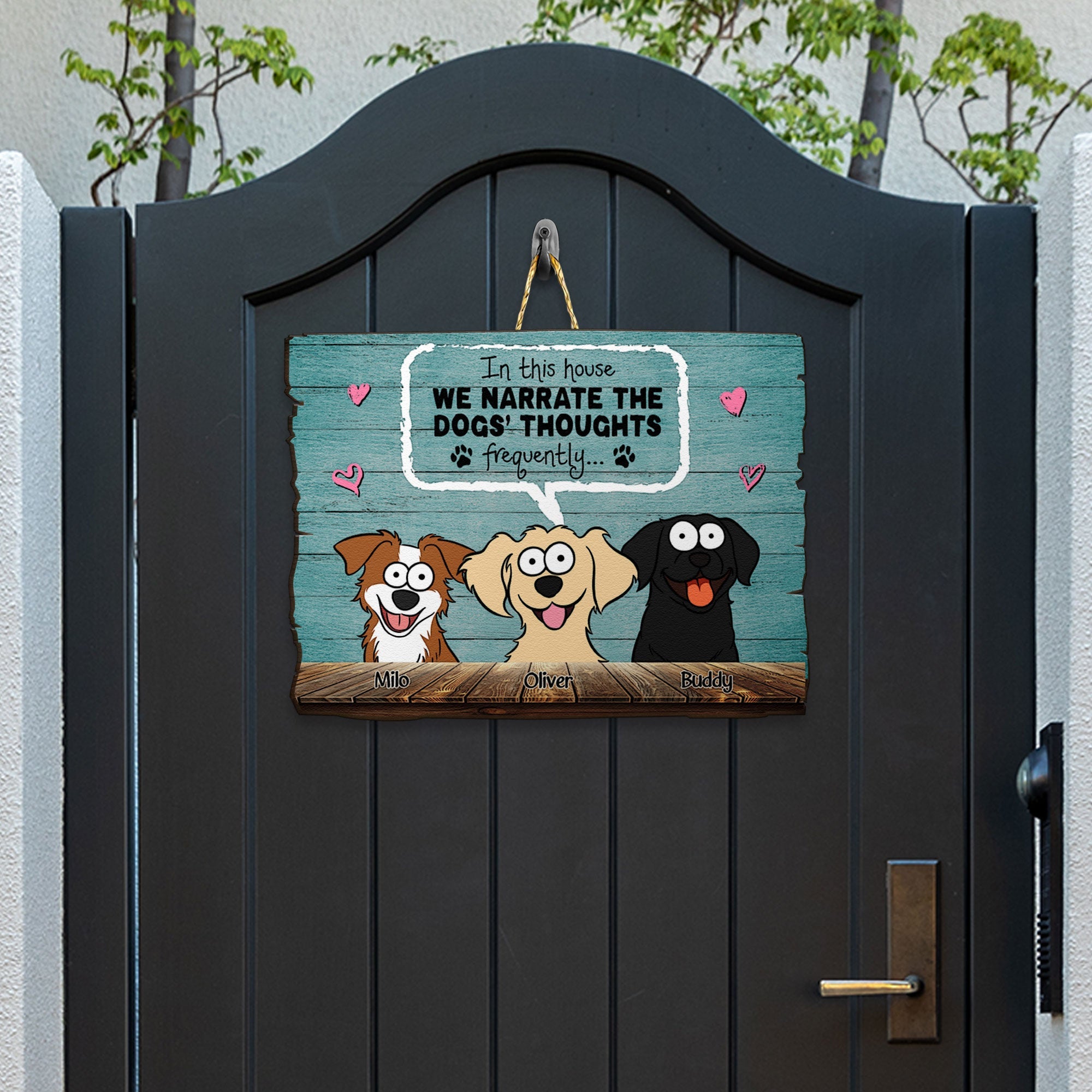 We Narrate The Pets' Thoughts - Personalized Custom Shaped Wood Sign