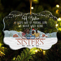 We Never Walk Alone - Personalized Sister Ornament