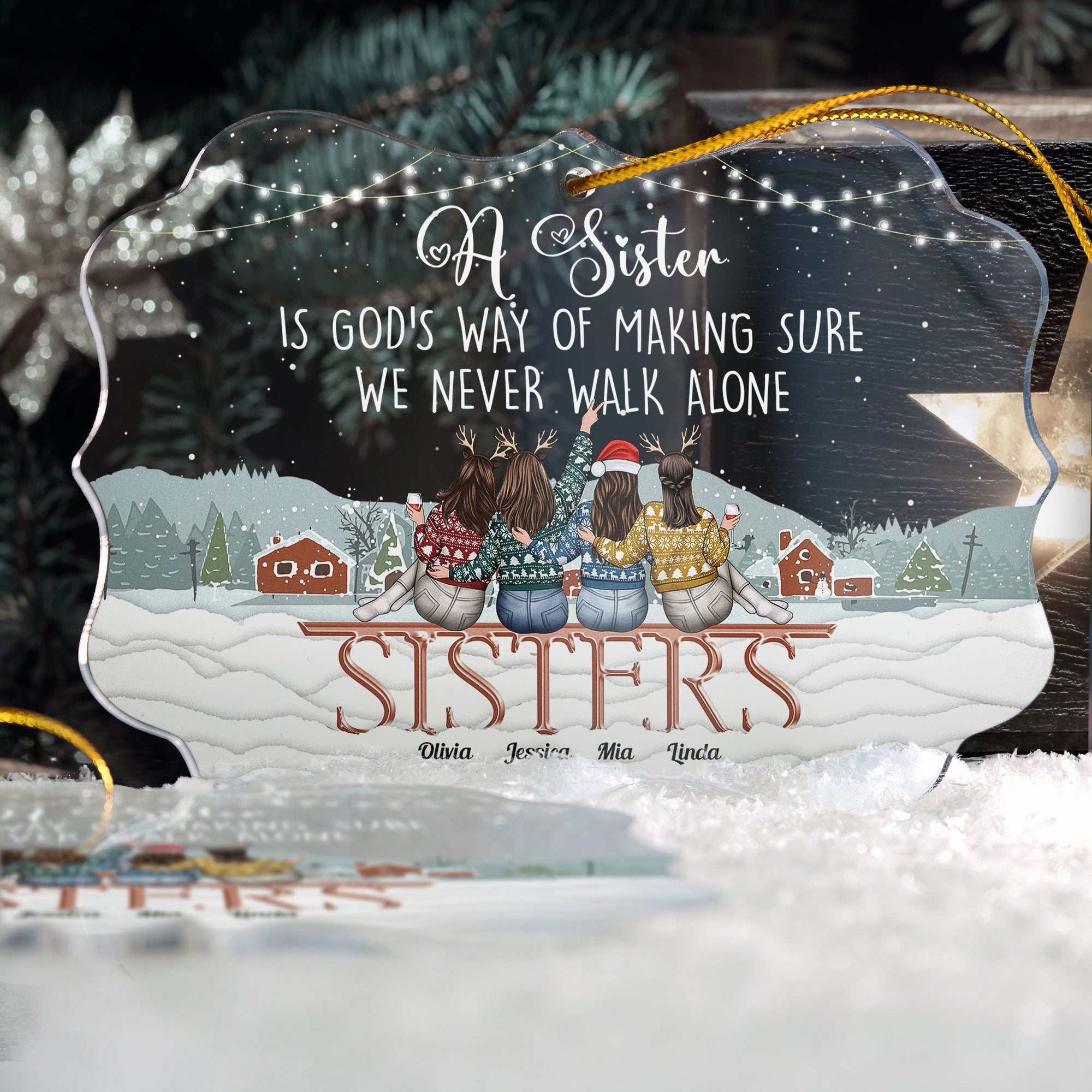 We Never Walk Alone - Personalized Sister Ornament