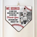 We Scored A Home Run - Personalized Custom Shaped Wood Sign