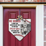We Scored A Home Run - Personalized Custom Shaped Wood Sign