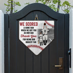 We Scored A Home Run - Personalized Custom Shaped Wood Sign