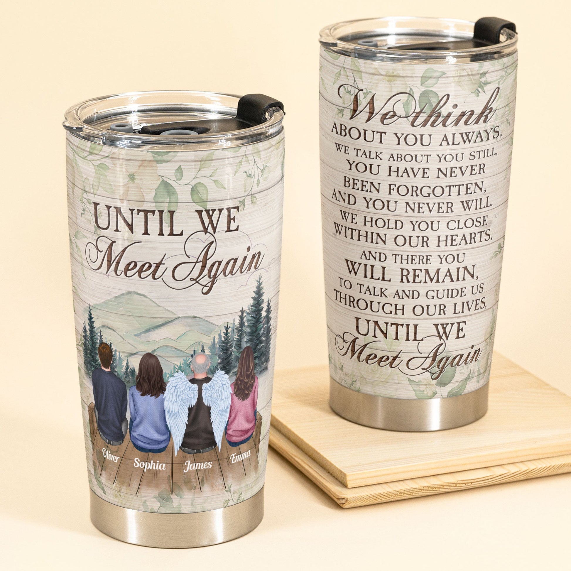 We Think About You Always - Personalized Tumbler - Memorial Gift For Family Members