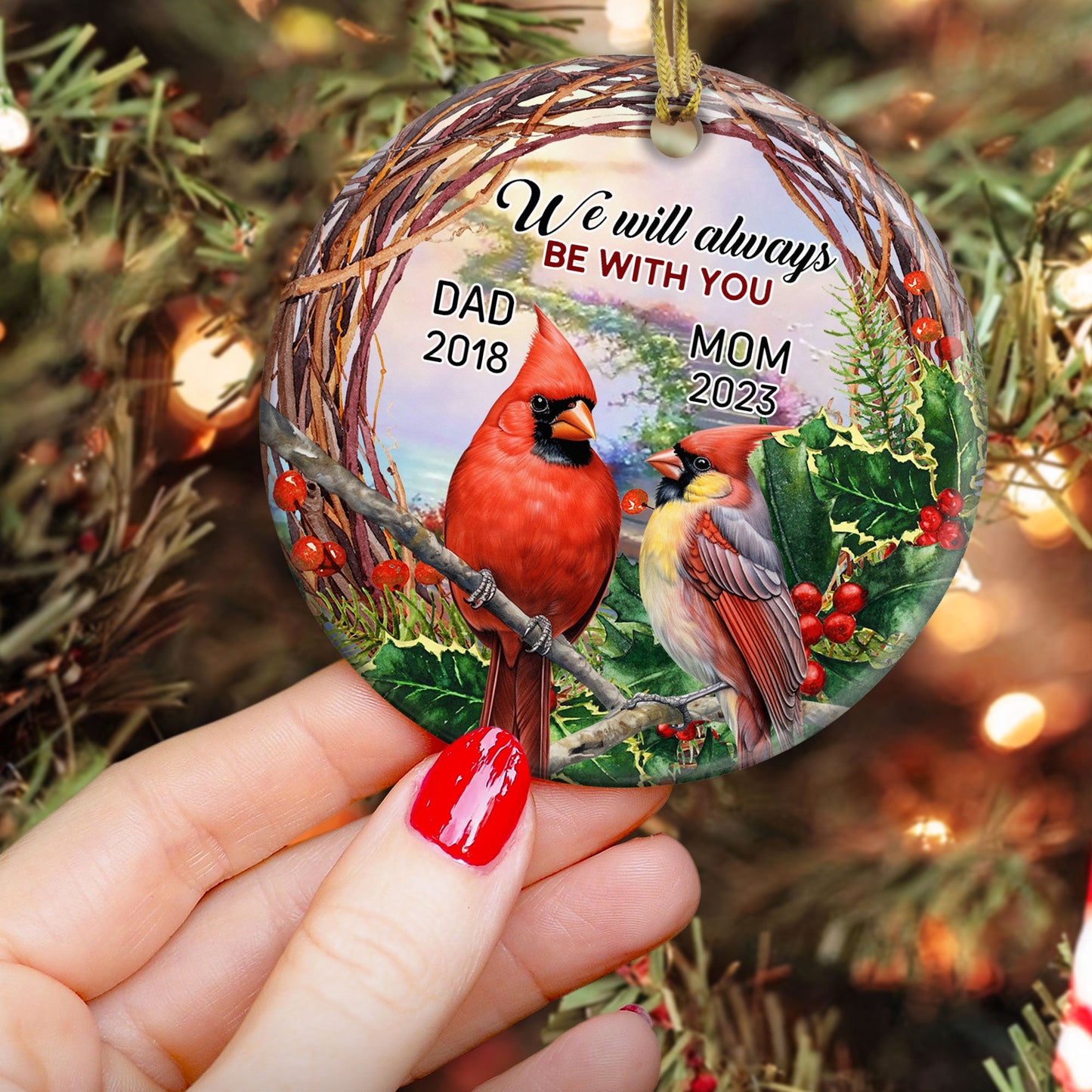 We Will Always Be With You - Personalized Ceramic Ornament