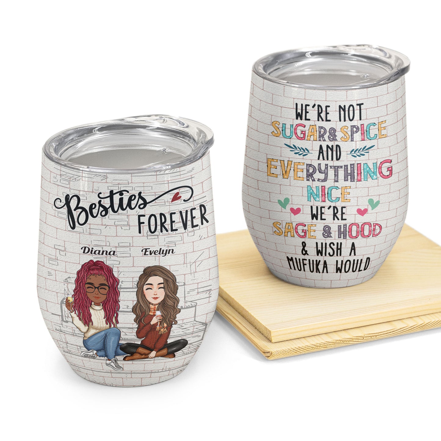 We Wish A Mufuka Would - Personalized Wine Tumbler - New Year Gift For Besties, Sisters, Sistas