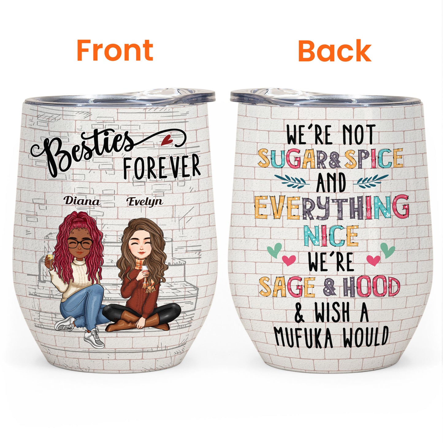 We Wish A Mufuka Would - Personalized Wine Tumbler - New Year Gift For Besties, Sisters, Sistas