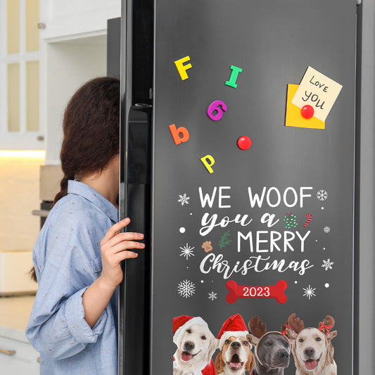 We Woof You A Merry Christmas Dogs - Personalized Photo Decal