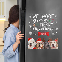 We Woof You A Merry Christmas Dogs - Personalized Photo Decal