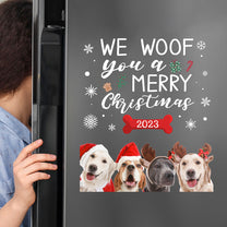 We Woof You A Merry Christmas Dogs - Personalized Photo Decal