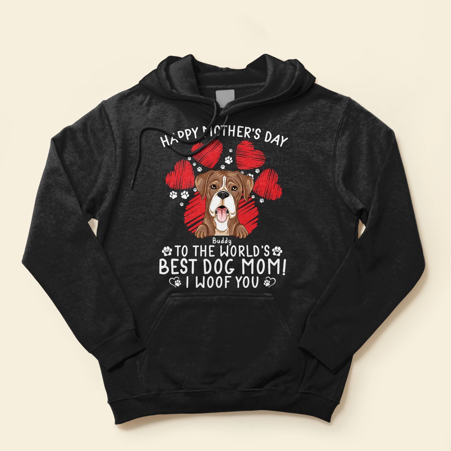 Happy Mother's Day to The World's Best Dog Mom! We Woof You - Gift for Mother's Day, Personalized T-Shirt, Hoodie, Basic Tee / S / Daisy - Pawfect