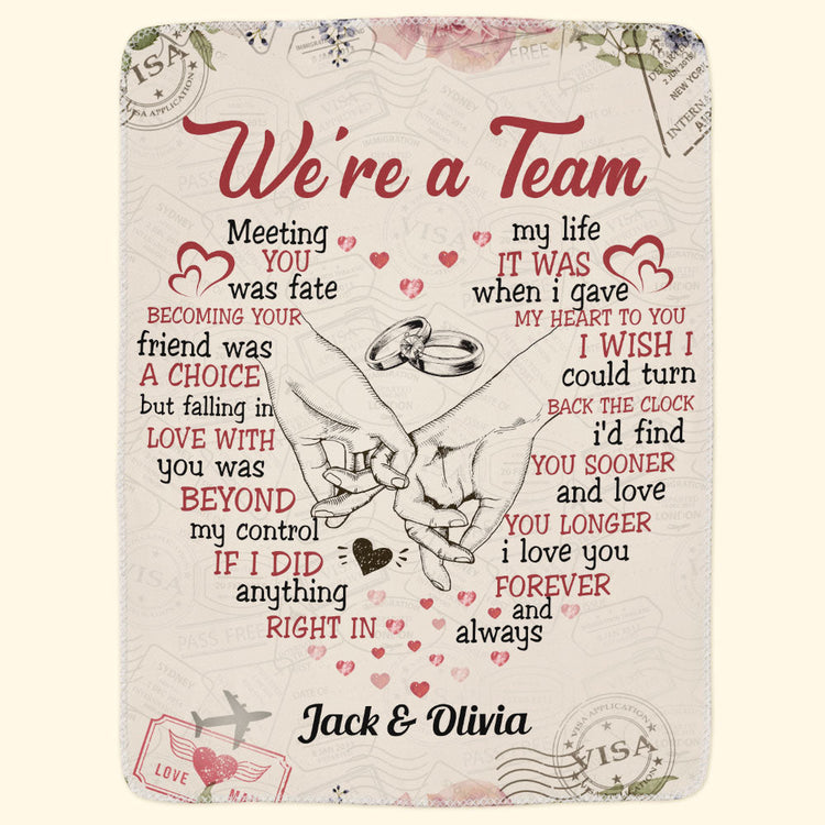 We're A Team - Personalized Blanket - Christmas, Loving Gift For Husband, Wife, Family, Senior Couple