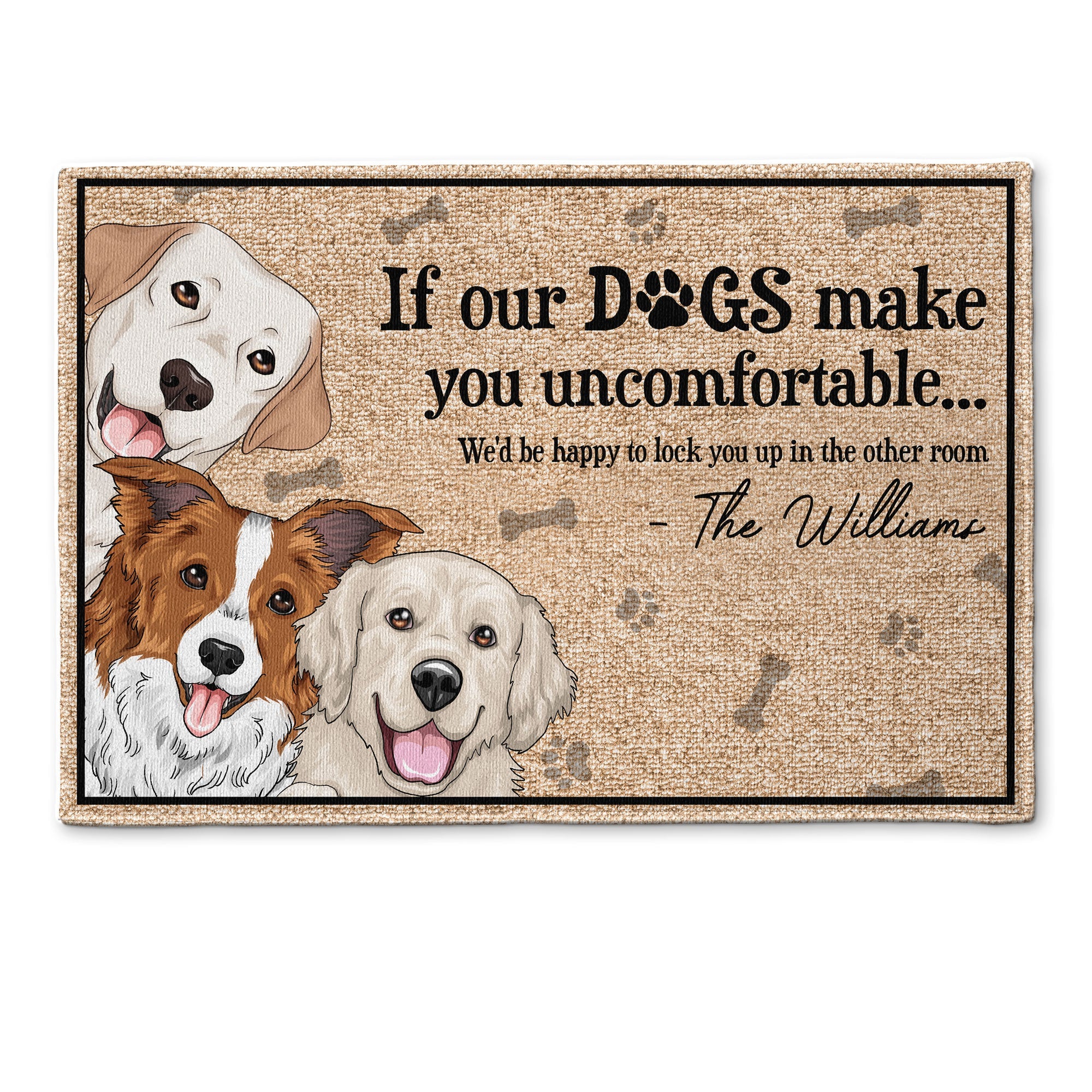 We'd Be Happy To Lock You Up In The Other Room - Personalized Doormat