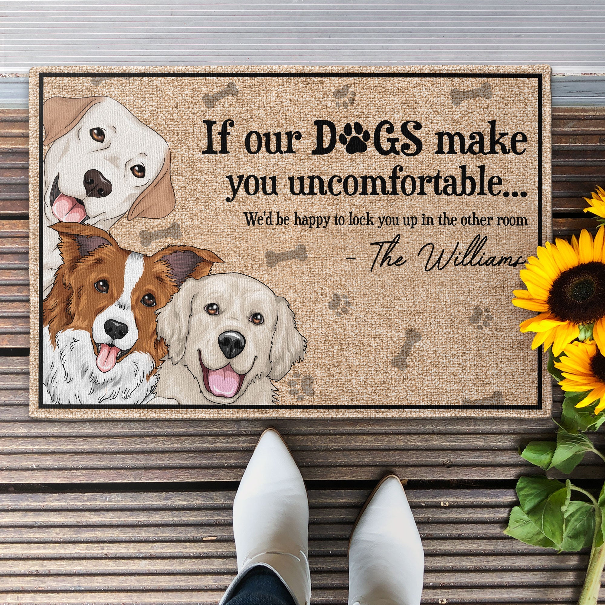We'd Be Happy To Lock You Up In The Other Room - Personalized Doormat