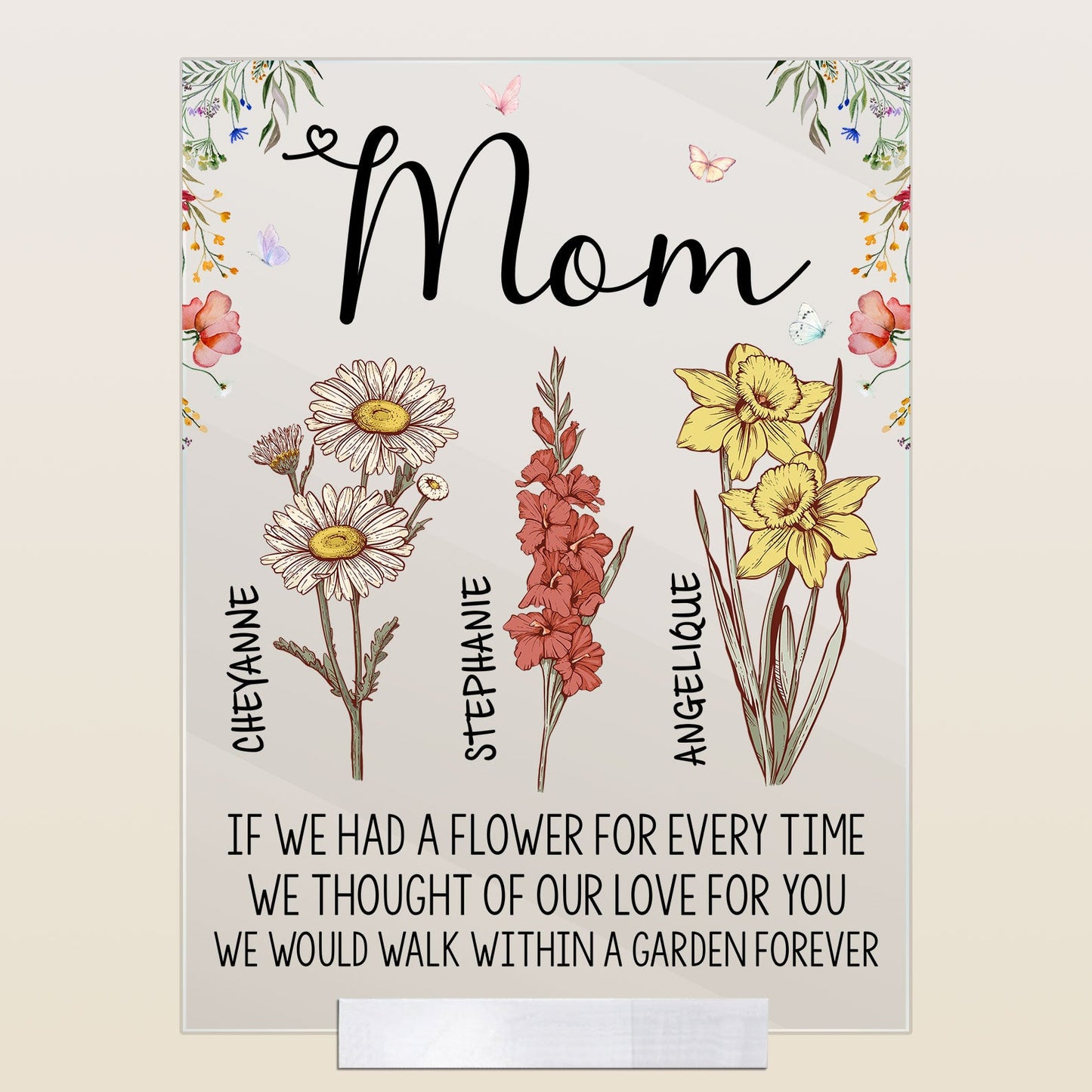 We'd Walk Within A Garden Forever - Personalized Acrylic Plaque