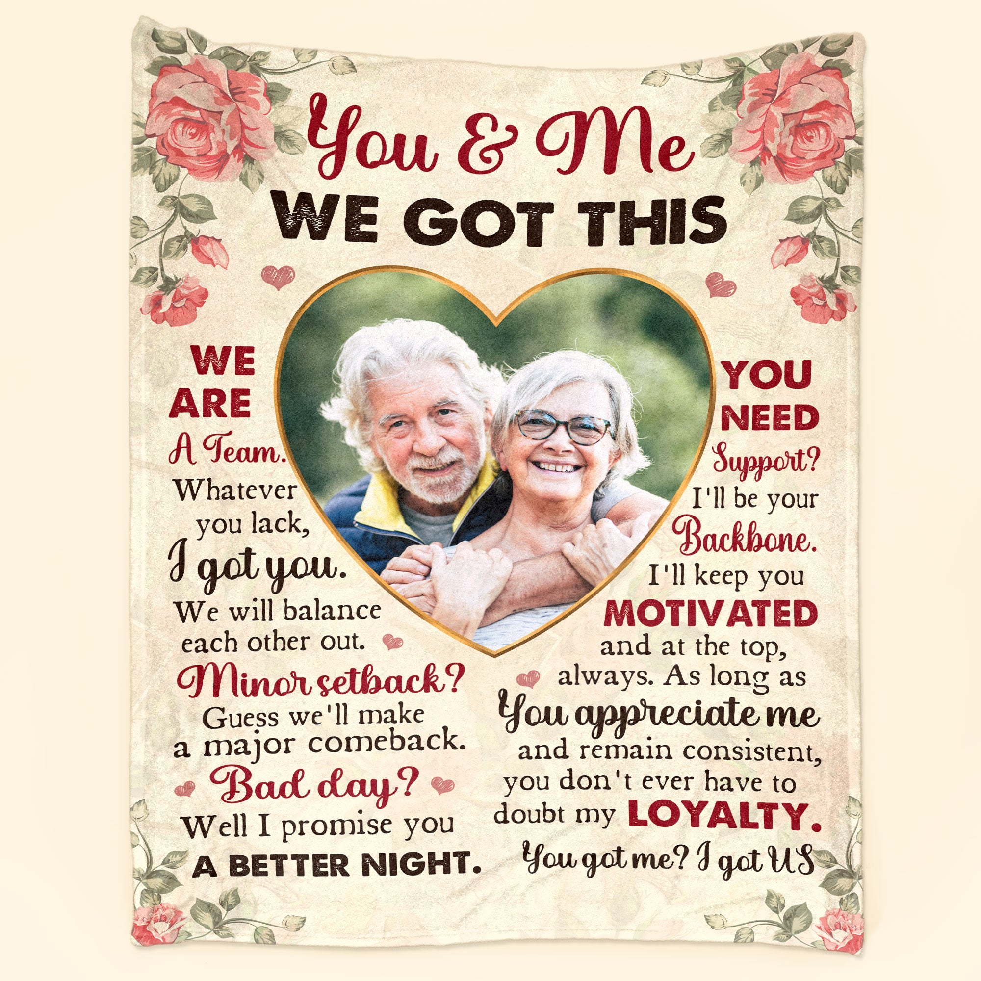 We're A Team - Personalized Photo Blanket
