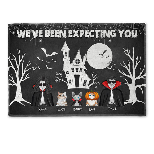 We've Been Expecting You - Personalized Doormat - Halloween, Home Decor Gift For Family, Dad, Mom, Halloween Decor, Cat Lovers, Cat Owners