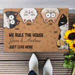 We're In Charge Here We Rule The House Cats - Personalized Doormat