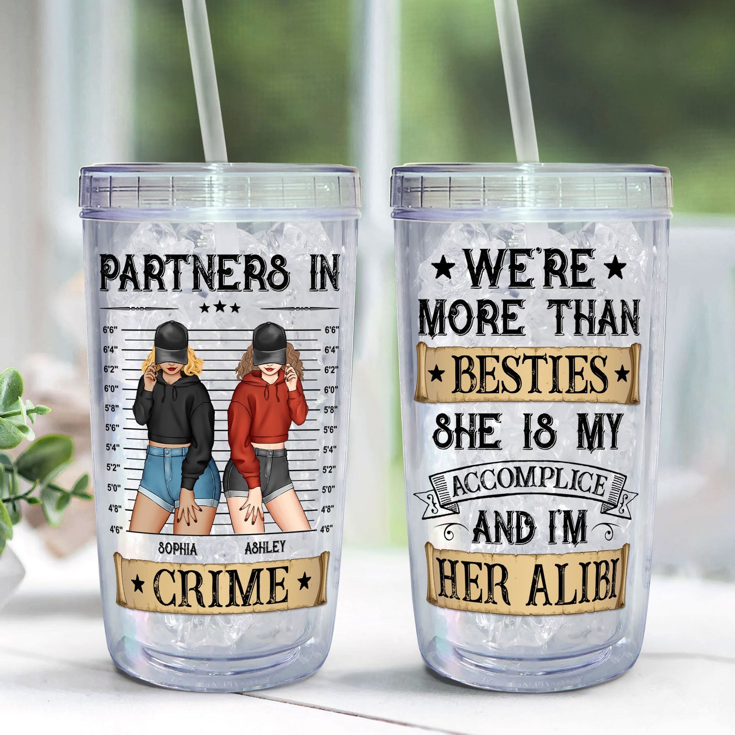 We're More Than Besties - Personalized Acrylic Tumbler With Straw