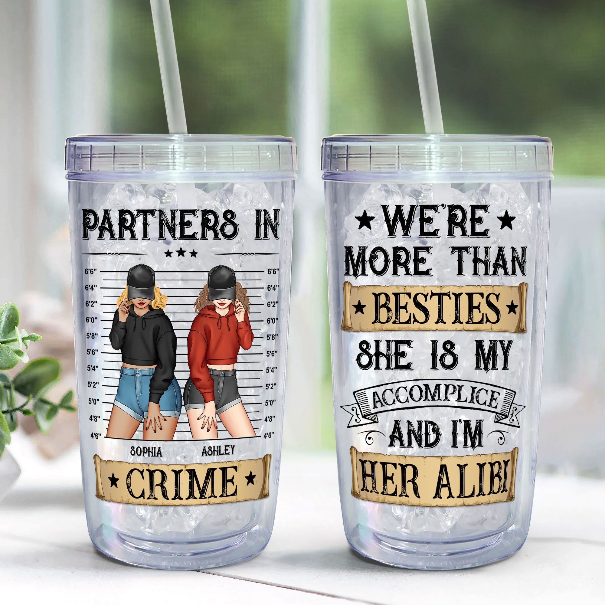 We're More Than Besties - Personalized Acrylic Tumbler With Straw