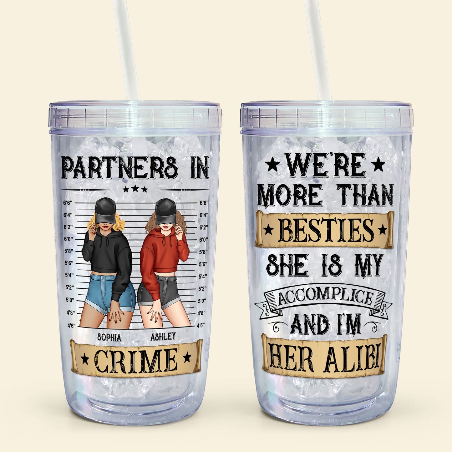 We're More Than Besties - Personalized Acrylic Tumbler With Straw