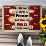 We're Probably Not Wearing Pants - Personalized Doormat