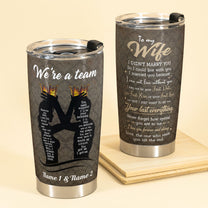 We're A Team, Couple Custom Tumbler, Gift For Wife, Husband, Fiancé, Fiancée-Macorner