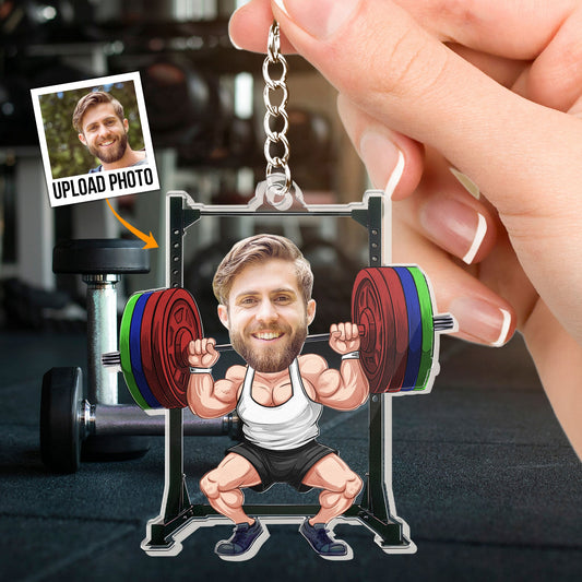 Weight Lifting Custom Photo - Personalized Acrylic Photo Keychain