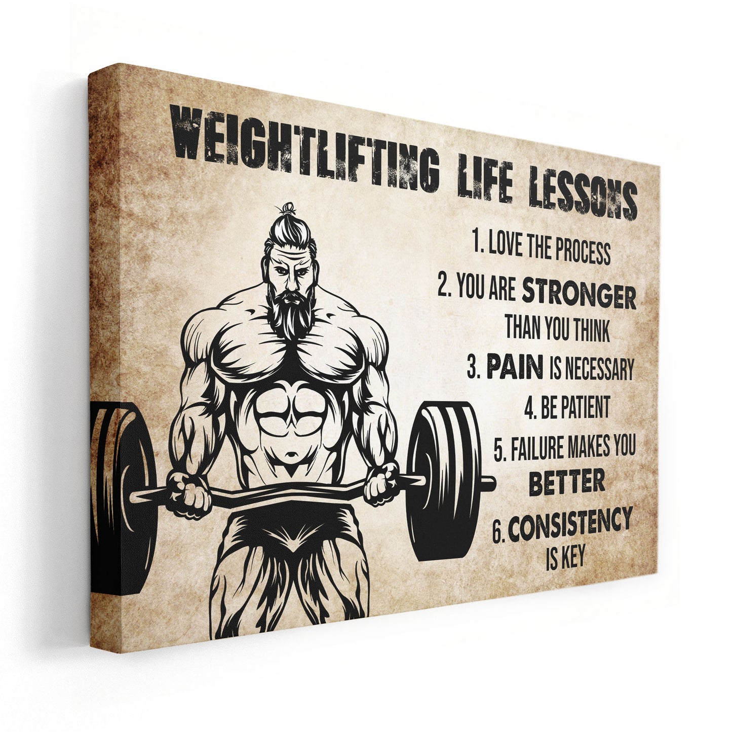 Weightlifting Life Lessons - Personalized Poster/Wrapped Canvas - Birthday  Gift For Gymer - Old Man Lifting