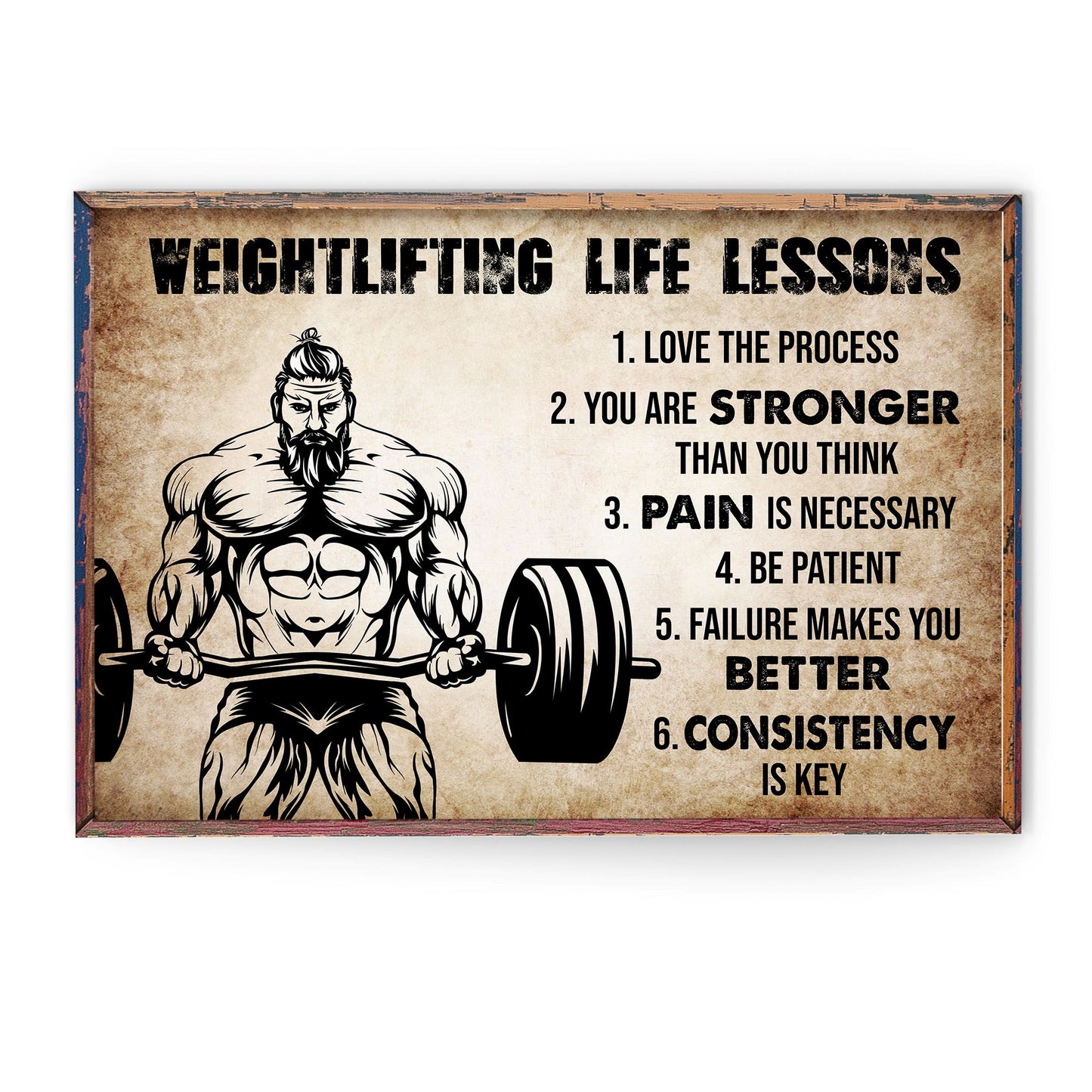 Weightlifting Life Lessons - Personalized Poster/Wrapped Canvas - Birthday  Gift For Gymer - Old Man Lifting