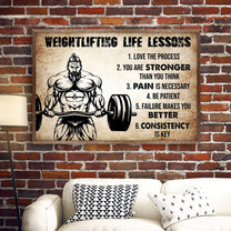 Weightlifting Life Lessons - Personalized Poster/Wrapped Canvas - Birthday  Gift For Gymer - Old Man Lifting